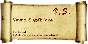 Vavro Sugárka névjegykártya